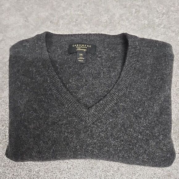 Club Room Luxury 100% Cashmere Crewneck Sweater Gray Men's Size XXL - Picture 8 of 8